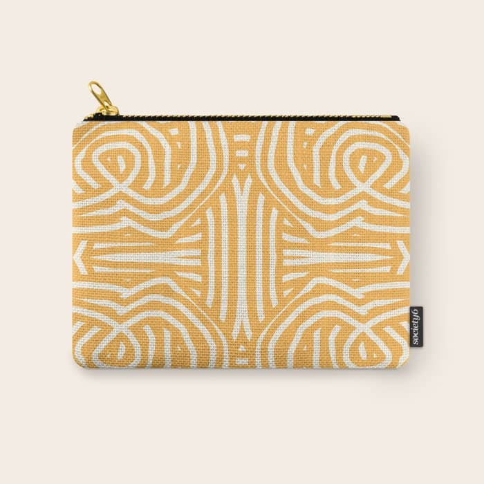 Yellow Mustard Boho Stripe Carry All Pouch