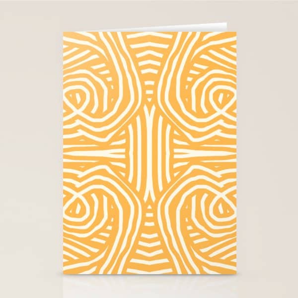 Yellow Mustard Boho Stripe Stationery Card