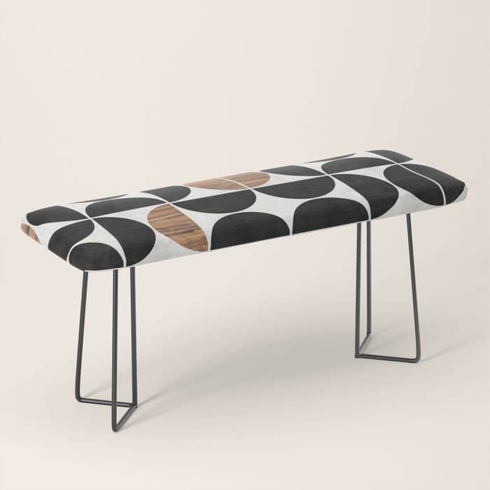 Mid-Century Modern Pattern No.1 - Concrete And Wood Bench