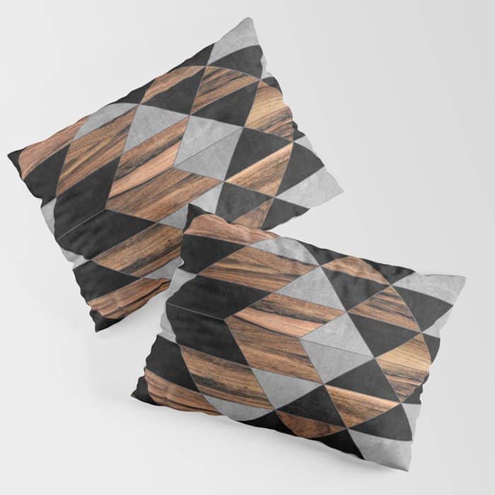 Urban Tribal Pattern No.10 - Aztec - Concrete And Wood Pillow Sham