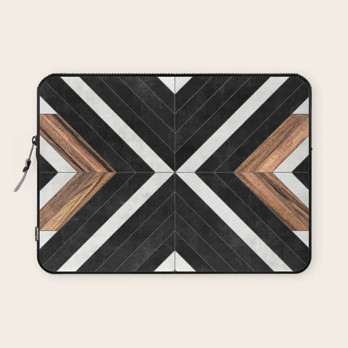 Urban Tribal Pattern No.1 - Concrete And Wood Laptop Sleeve