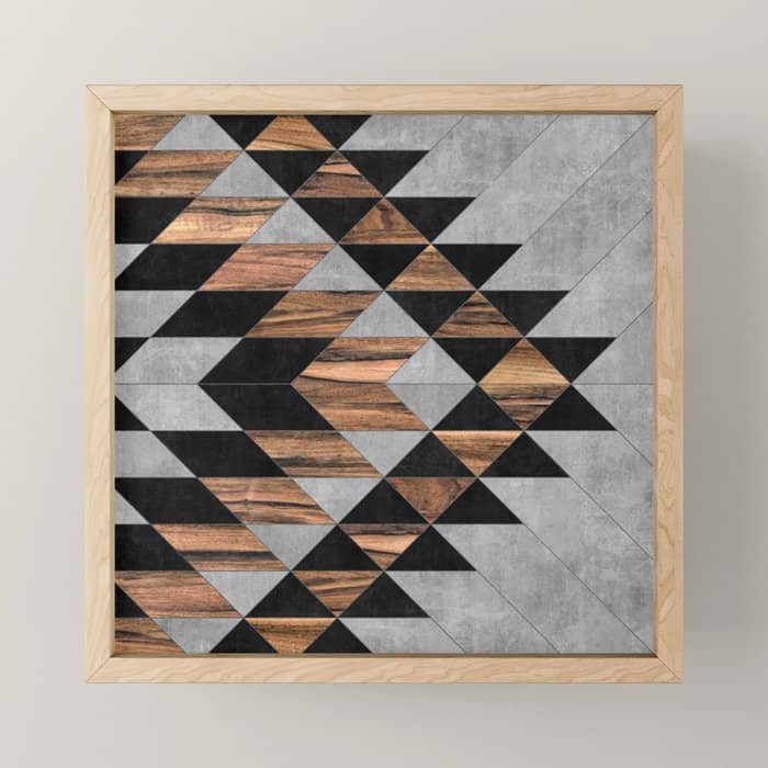 Urban Tribal Pattern No.10 - Aztec - Concrete And Wood Mini Art Print