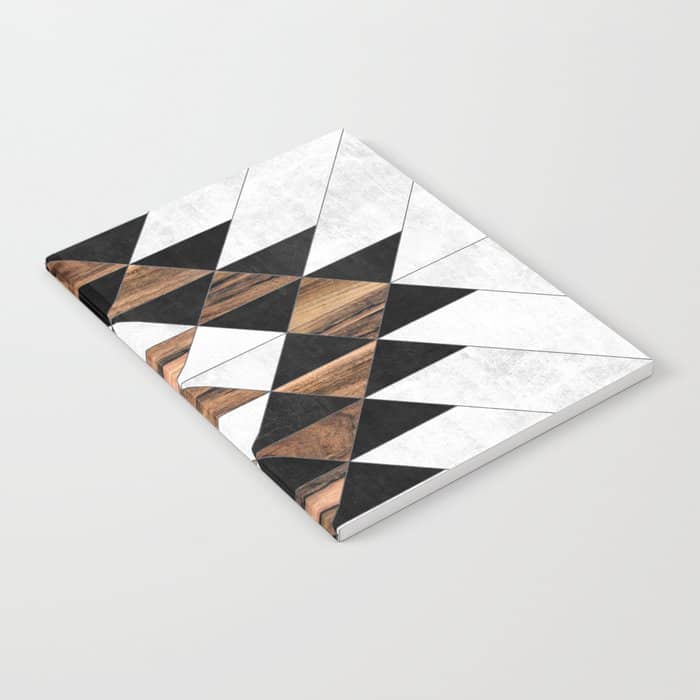 Urban Tribal Pattern No.9 - Aztec - Concrete And Wood Notebook
