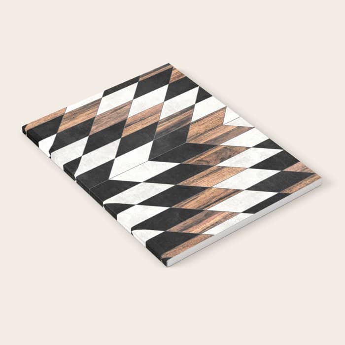 Urban Tribal Pattern No.13 - Aztec - Concrete And Wood Notebook