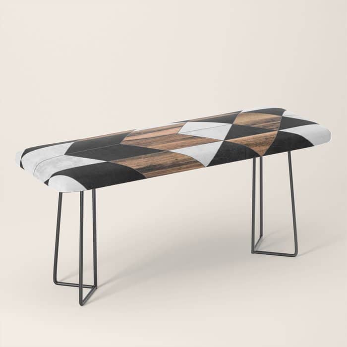 Urban Tribal Pattern No.9 - Aztec - Concrete And Wood Bench