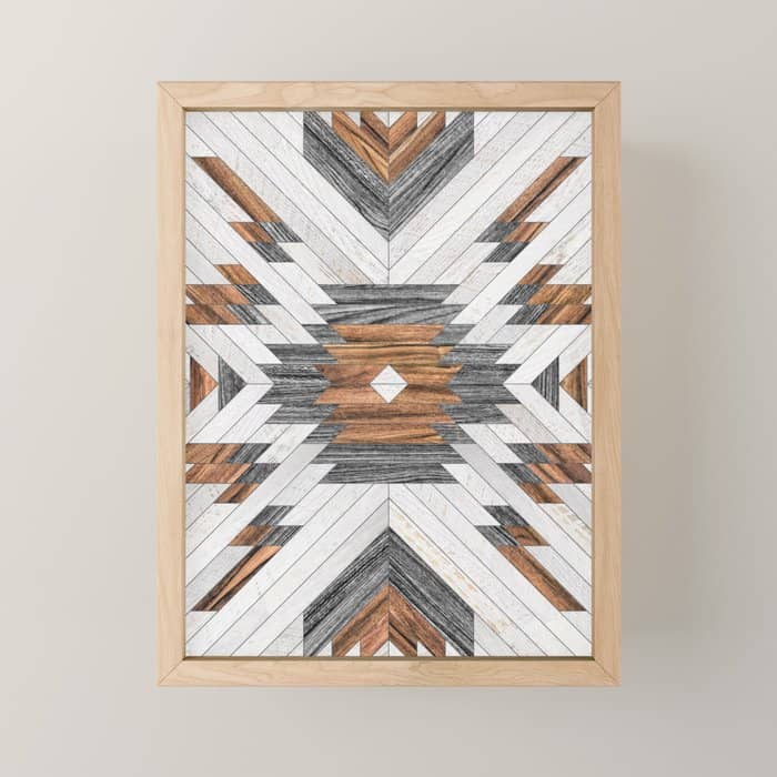 Urban Tribal Pattern No.8 - Aztec - Wood Mini Art Print