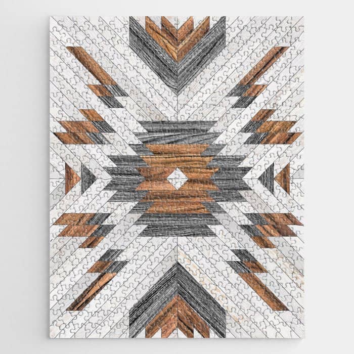 Urban Tribal Pattern No.8 - Aztec - Wood Jigsaw Puzzle