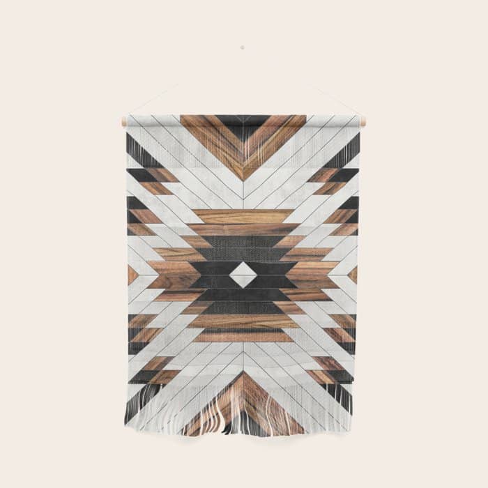 Urban Tribal Pattern No.5 - Aztec - Concrete And Wood Wall Hanging