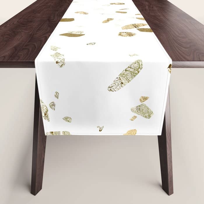 Metallic Gold Terrazzo Sparkle Table Runner