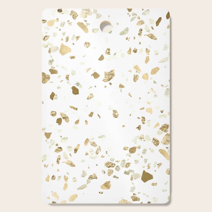 Metallic Gold Terrazzo Sparkle Cutting Board