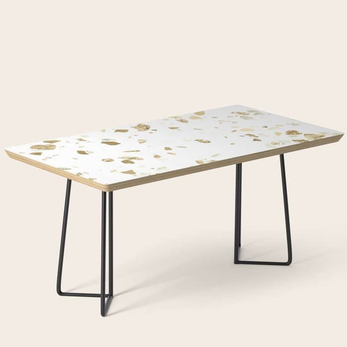 Metallic Gold Terrazzo Sparkle Coffee Table