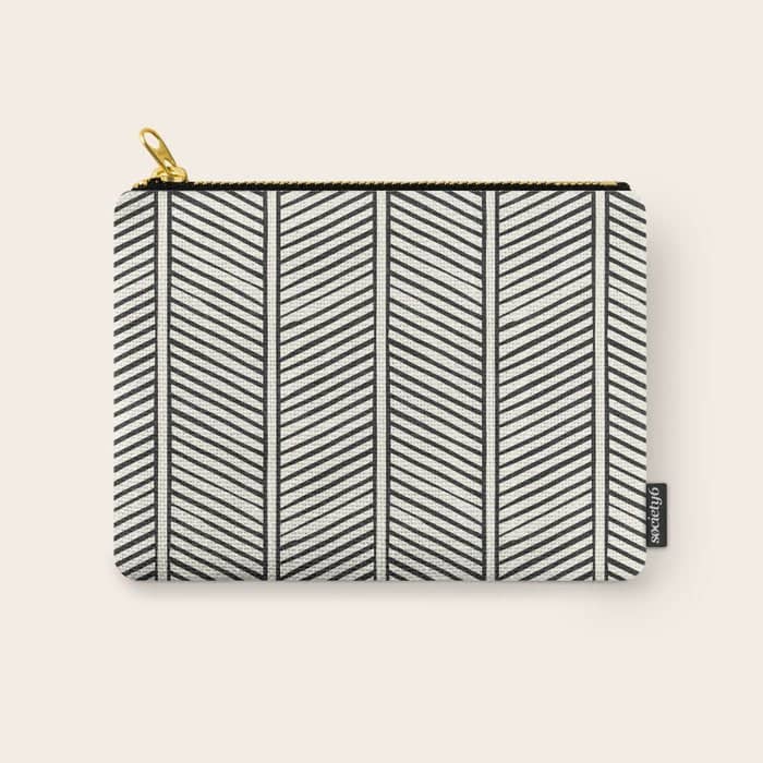 Organic Chevron - Inkwell On Cream Carry All Pouch