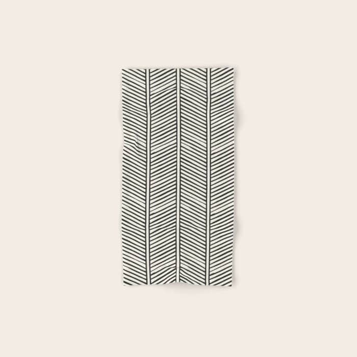 Organic Chevron - Inkwell On Cream Bath Towel