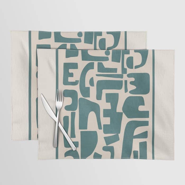 Organic Contemporary Modern Shapes 12 Placemat