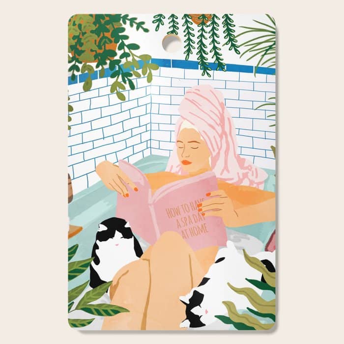 How To Have A Cat Spa Day At Home | Modern Bohemian Home DéCor | Pet Bathroom Urban Jungle  Cutting Board