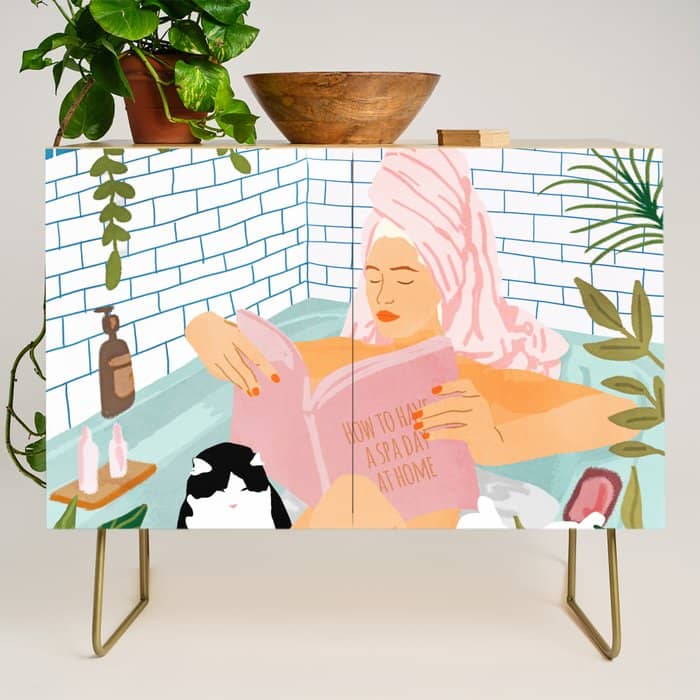 How To Have A Cat Spa Day At Home | Modern Bohemian Home DéCor | Pet Bathroom Urban Jungle  Credenza