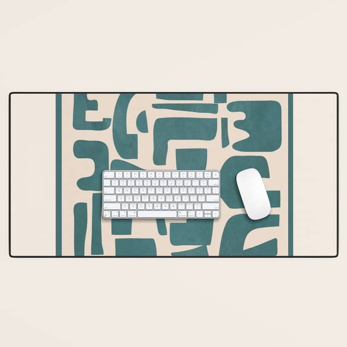 Organic Contemporary Modern Shapes 12 Desk Mat