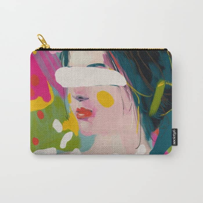 Look At Me, Woman Portrait Contemporary Carry All Pouch