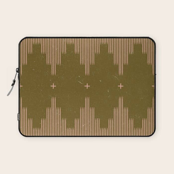 Southwestern Minimalist Retro Green & Pink Laptop Sleeve