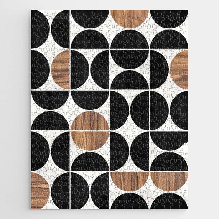Mid-Century Modern Pattern No.1 - Concrete And Wood Jigsaw Puzzle