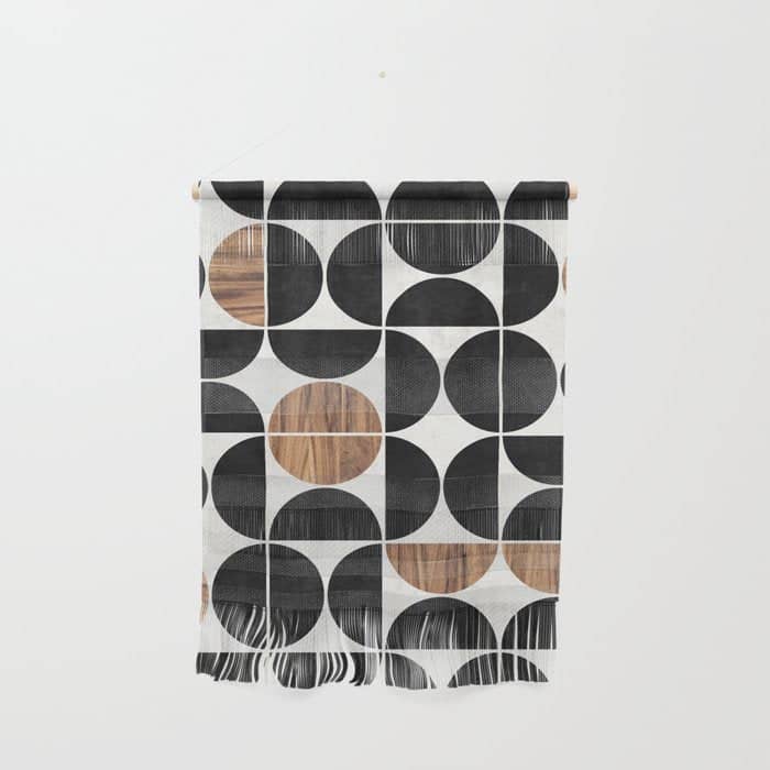 Mid-Century Modern Pattern No.1 - Concrete And Wood Wall Hanging