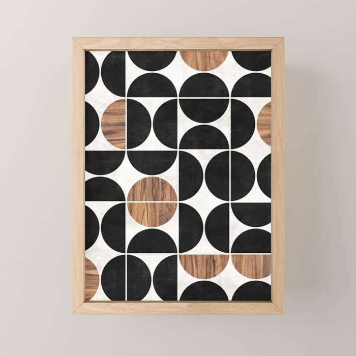 Mid-Century Modern Pattern No.1 - Concrete And Wood Mini Art Print
