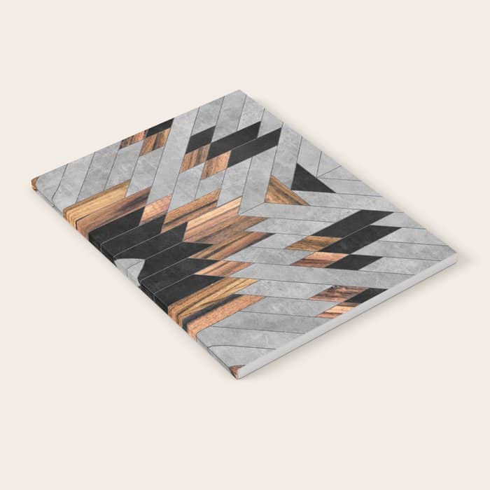 Urban Tribal Pattern No.6 - Aztec - Concrete And Wood Notebook