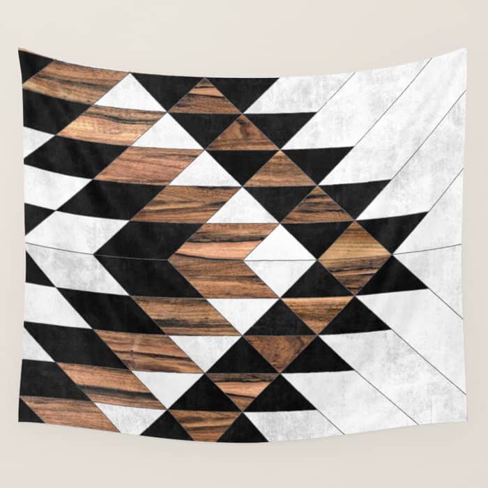Urban Tribal Pattern No.9 - Aztec - Concrete And Wood Wall Tapestry