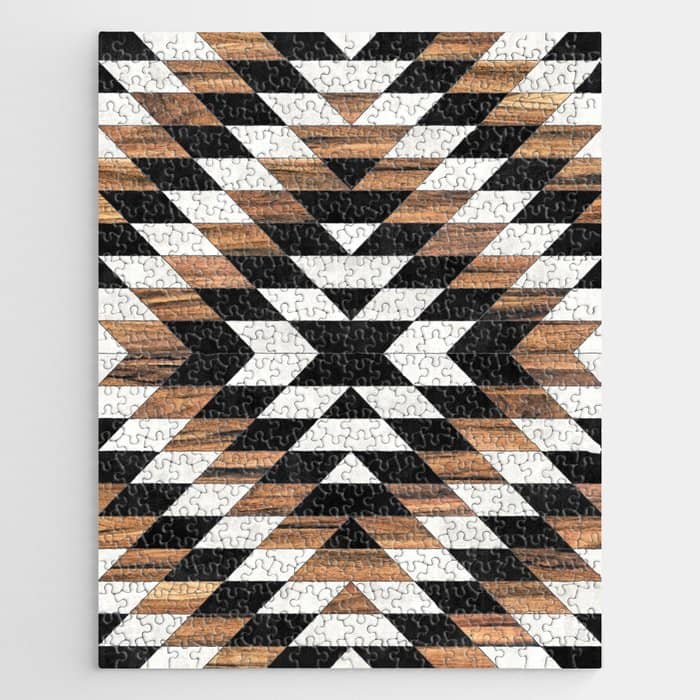 Urban Tribal Pattern No.13 - Aztec - Concrete And Wood Jigsaw Puzzle
