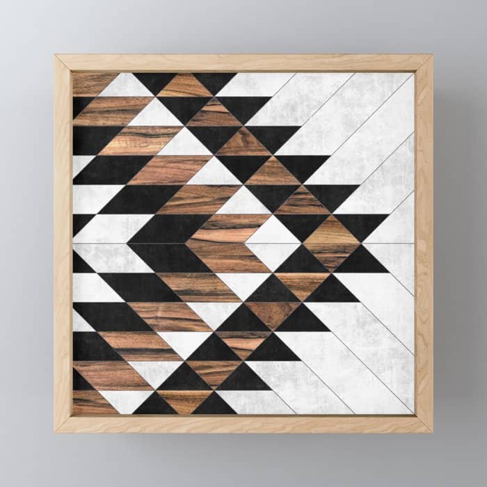 Urban Tribal Pattern No.9 - Aztec - Concrete And Wood Mini Art Print