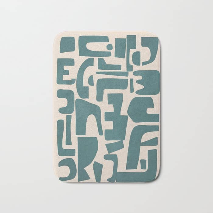 Organic Contemporary Modern Shapes 12 Bath Mat