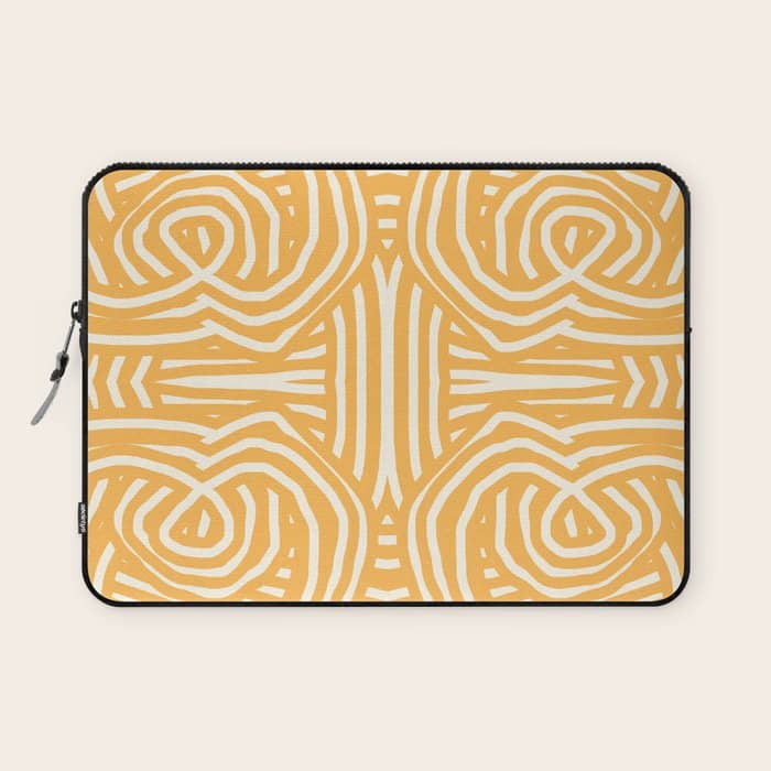 Yellow Mustard Boho Stripe Laptop Sleeve