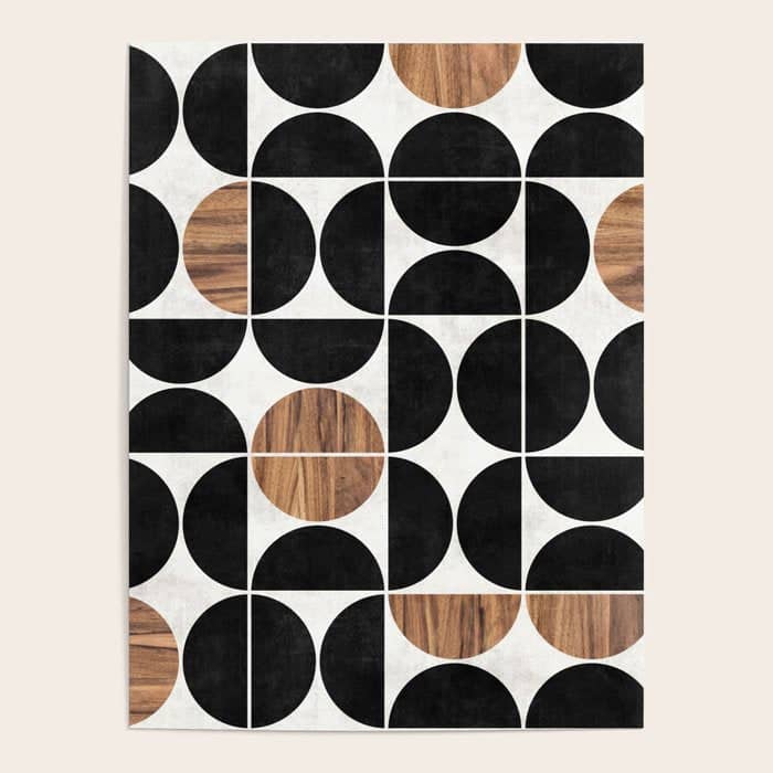 Mid-Century Modern Pattern No.1 - Concrete And Wood Poster