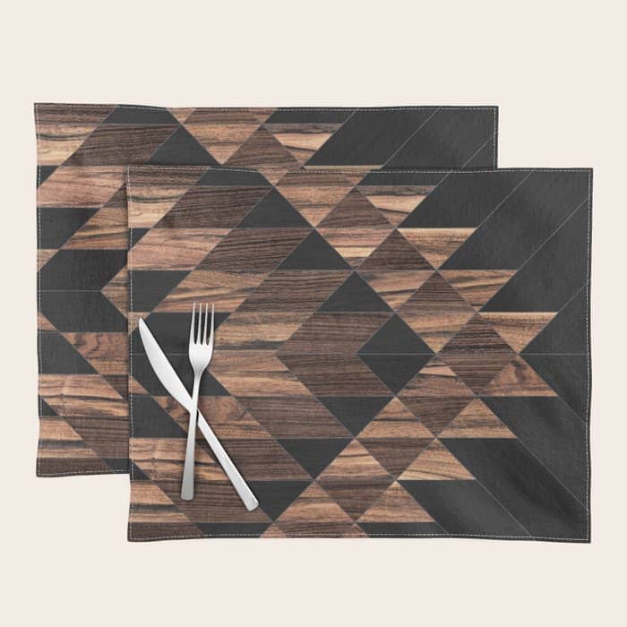 Urban Tribal Pattern No.11 - Aztec - Wood Placemat
