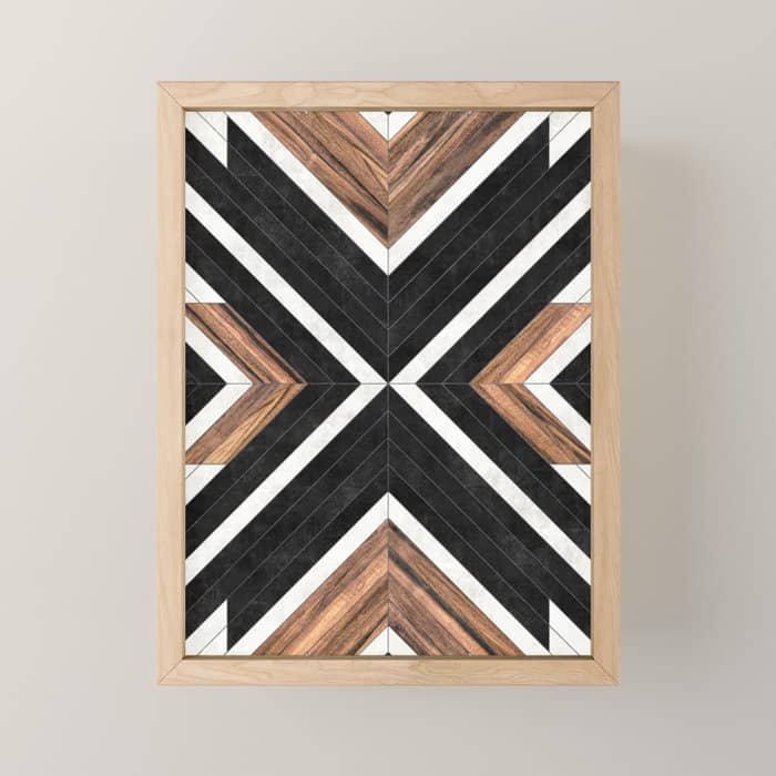 Urban Tribal Pattern No.1 - Concrete And Wood Mini Art Print
