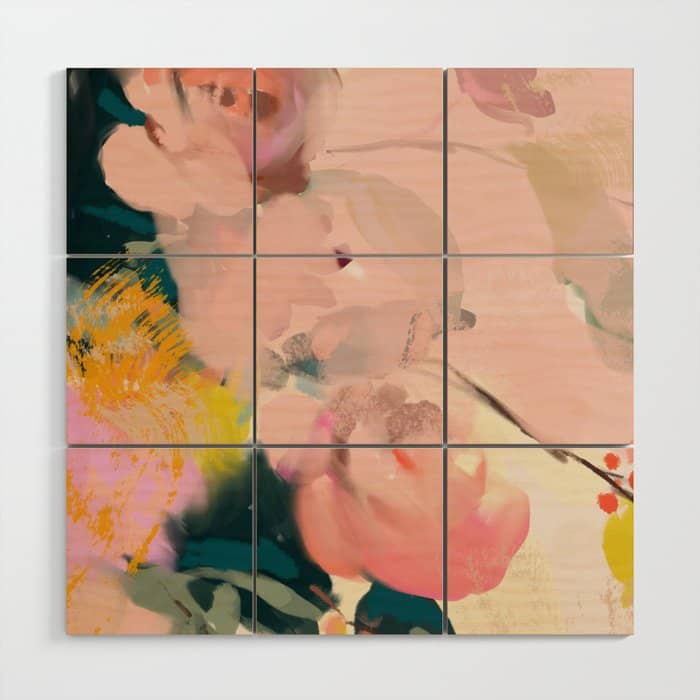 Abstract Floral Inspiration Wood Wall Art