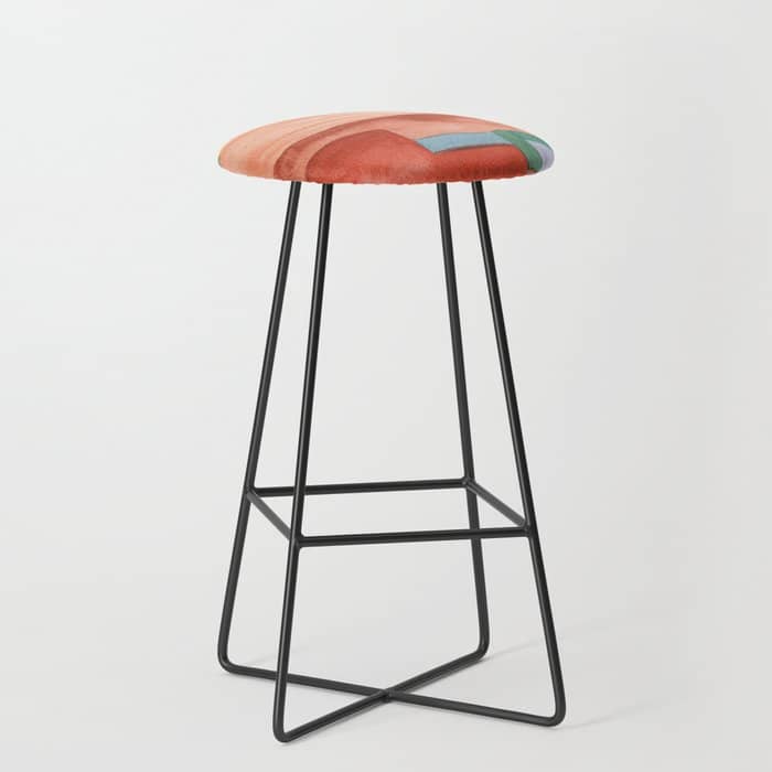 Abstract Desert Landscape Watercolor Stool
