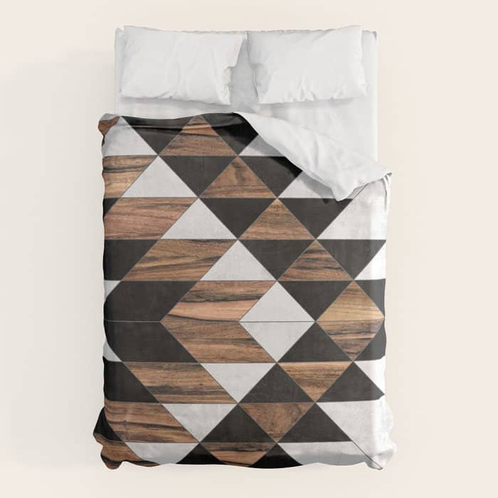 Urban Tribal Pattern No.9 - Aztec - Concrete And Wood Duvet Cover