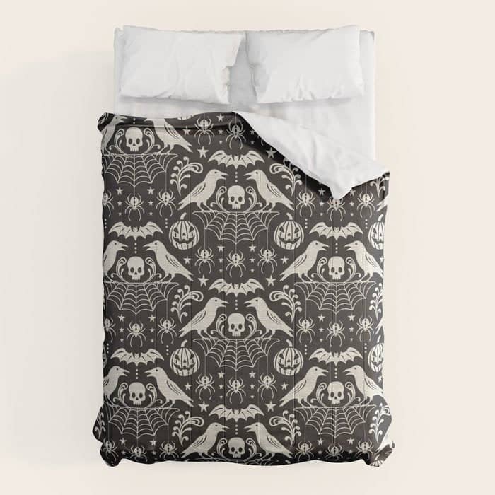 All Hallows' Eve - Black Ivory Halloween Comforter
