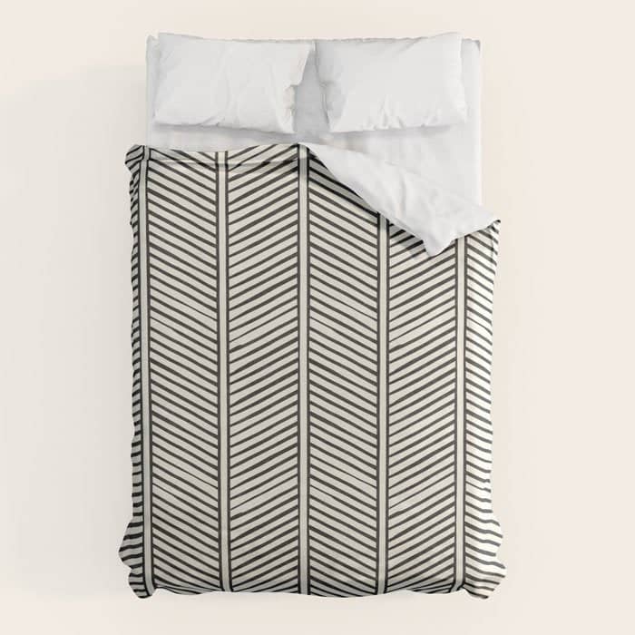 Organic Chevron - Inkwell On Cream Duvet Cover