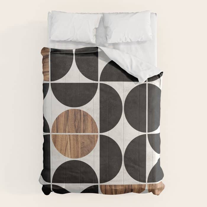 Mid-Century Modern Pattern No.1 - Concrete And Wood Comforter