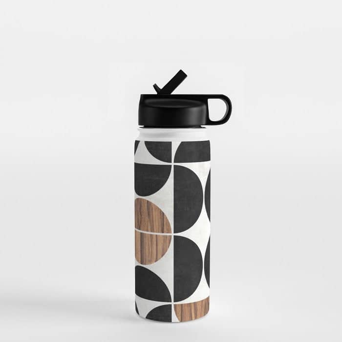 Mid-Century Modern Pattern No.1 - Concrete And Wood Water Bottle