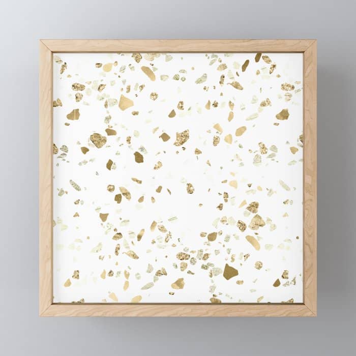 Metallic Gold Terrazzo Sparkle Mini Art Print
