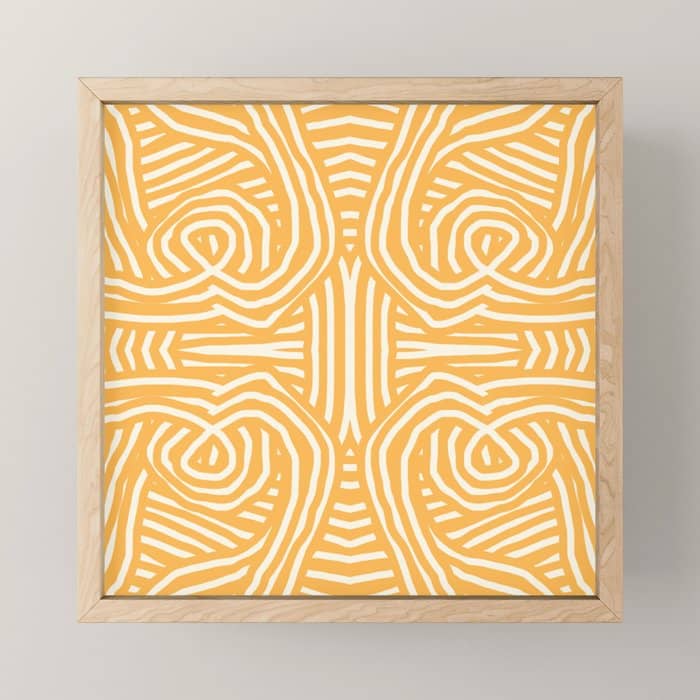 Yellow Mustard Boho Stripe Mini Art Print