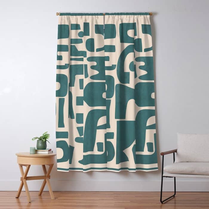 Organic Contemporary Modern Shapes 12 Window Curtain