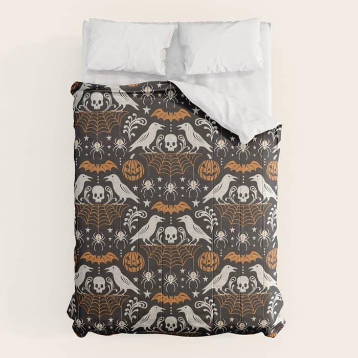 All Hallows' Eve - Black Orange Halloween Comforter