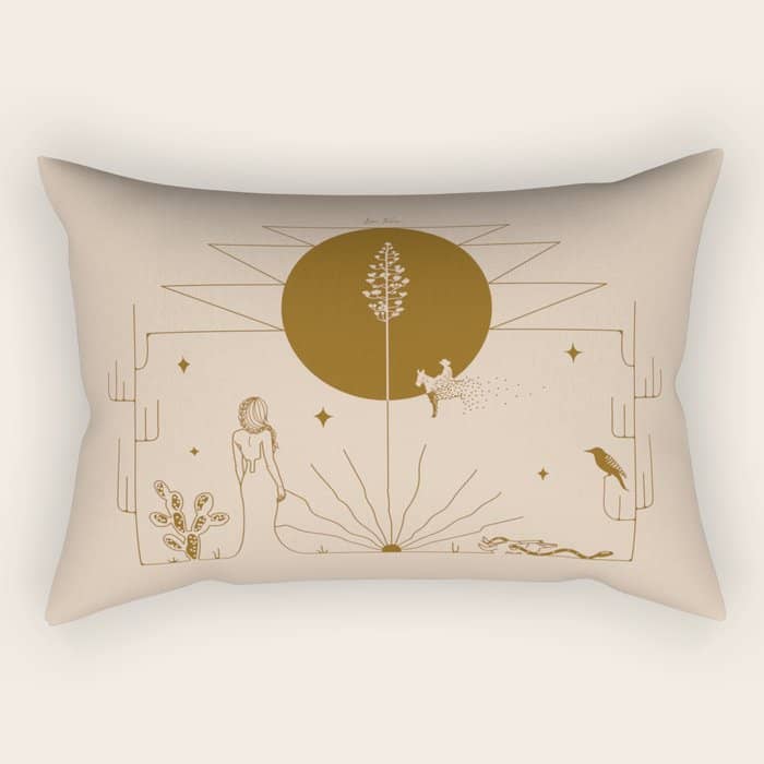 It Was All A Dream - Tan & Rust Rectangular Pillow