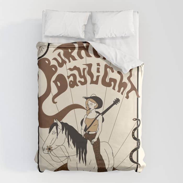 Burning Daylight - Black, Cream, Rust Duvet Cover