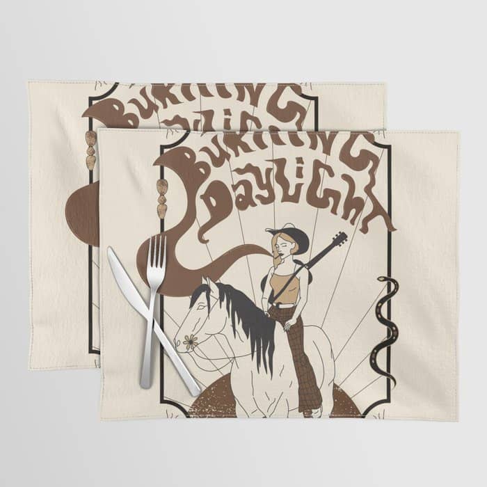 Burning Daylight - Black, Cream, Rust Placemat