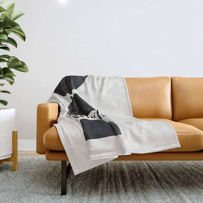 Balancing Stripes No.2 | Black Throw Blanket